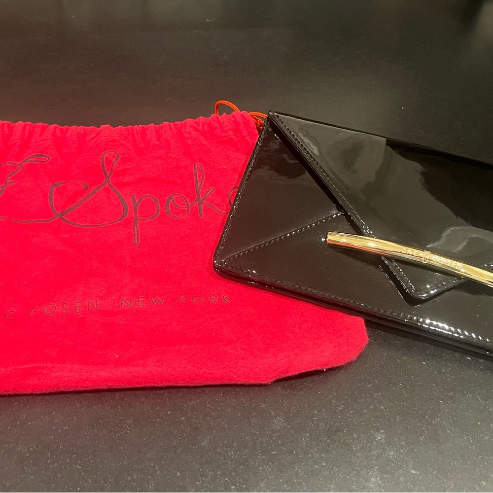Z Spoke by Zac Posen Black Patent Clutch